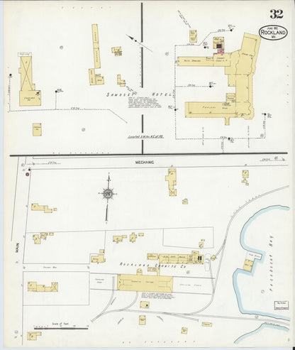 Sanborn Fire Insurance Map from Rockland, Knox County, Maine (1912), Sheet #0032 - Complete Map Set gallery image, historic Sanborn map, vintage wall art, Maine Maine