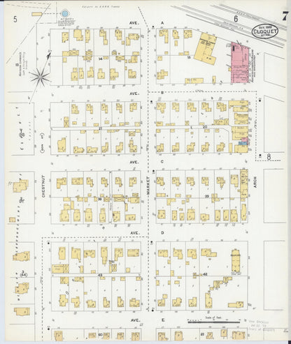Sanborn Fire Insurance Map from Cloquet, Carlton County, Minnesota (1905), Sheet #0007 - Historic Sanborn Fire Insurance Map Print, vintage old map wall art, antique decor, genealogy gift, Minnesota Minnesota map