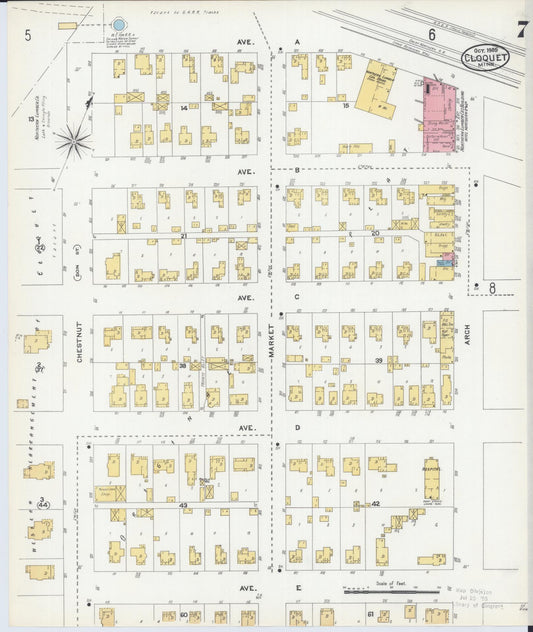 Sanborn Fire Insurance Map from Cloquet, Carlton County, Minnesota (1905), Sheet #0007 - Historic Sanborn Fire Insurance Map Print, vintage old map wall art, antique decor, genealogy gift, Minnesota Minnesota map