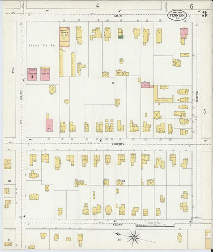 Sanborn Fire Insurance Map from Penn Yan, Yates County, New York (1903), Sheet #0003 - Complete Map Set gallery image, historic Sanborn map, vintage wall art, New York New York