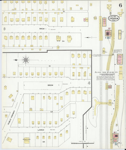 Sanborn Fire Insurance Map from Chisholm, Saint Louis County, Minnesota (1909), Sheet #0006 - Complete Map Set gallery image, historic Sanborn map, vintage wall art, Minnesota Minnesota