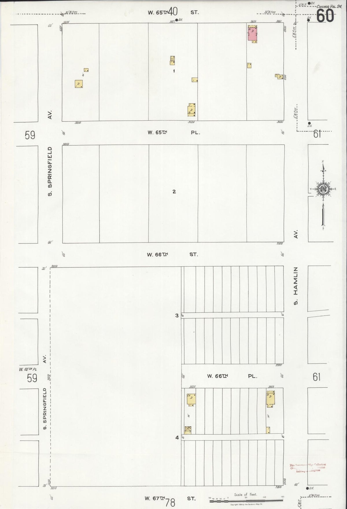 Sanborn Fire Insurance Map from Chicago, Cook County, Illinois (1920), Sheet #0060 - Historic Sanborn Fire Insurance Map Print, vintage old map wall art, antique decor, genealogy gift, Illinois Illinois map
