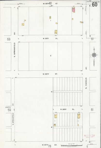 Sanborn Fire Insurance Map from Chicago, Cook County, Illinois (1920), Sheet #0060 - Historic Sanborn Fire Insurance Map Print, vintage old map wall art, antique decor, genealogy gift, Illinois Illinois map