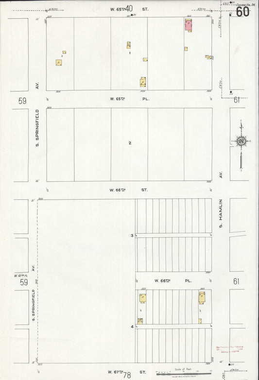 Sanborn Fire Insurance Map from Chicago, Cook County, Illinois (1920), Sheet #0060 - Historic Sanborn Fire Insurance Map Print, vintage old map wall art, antique decor, genealogy gift, Illinois Illinois map