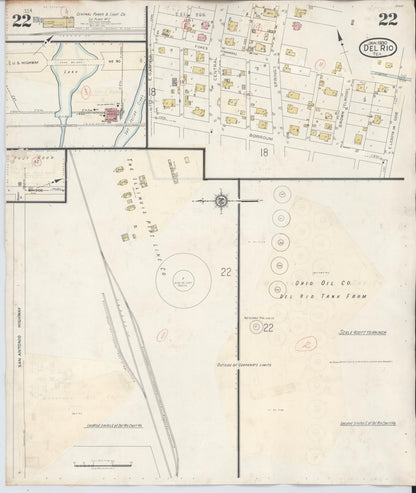 Sanborn Fire Insurance Map from Del Rio, Val Verde County, Texas (1948), Sheet #0022 - Complete Map Set gallery image, historic Sanborn map, vintage wall art, Texas Texas