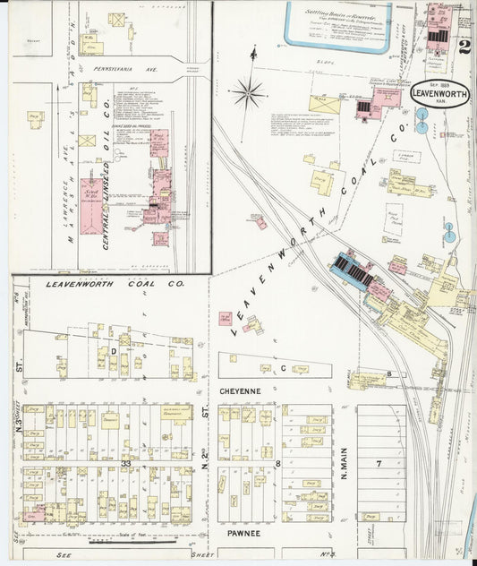 Sanborn Fire Insurance Map from Leavenworth, Leavenworth County, Kansas (1889), Sheet #0003 - Historic Sanborn Fire Insurance Map Print, vintage old map wall art, antique decor, genealogy gift, Kansas Kansas map