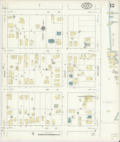 Sanborn Fire Insurance Map from Miami, Dade County, Florida (1914), Sheet #0012 - Complete Map Set gallery image, historic Sanborn map, vintage wall art, Florida Florida