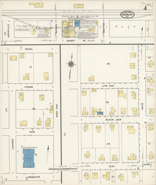 Sanborn Fire Insurance Map from Dublin, Erath County, Texas (1921), Sheet #0004 - Historic Sanborn Fire Insurance Map Print, vintage old map wall art, antique decor, genealogy gift, Texas Texas map