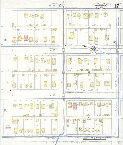 Sanborn Fire Insurance Map from North Yakima, Yakima County, Washington (1909), Sheet #0017 - Complete Map Set gallery image, historic Sanborn map, vintage wall art, Washington Washington