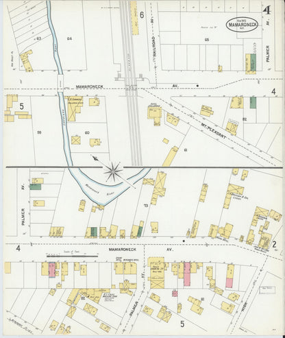 Sanborn Fire Insurance Map from Mamaroneck, Westchester County, New York (1902), Sheet #0004 - Complete Map Set gallery image, historic Sanborn map, vintage wall art, New York New York