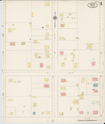 Sanborn Fire Insurance Map from Price, Carbon County, Utah (1917), Sheet #0003 - Complete Map Set gallery image, historic Sanborn map, vintage wall art, Utah Utah