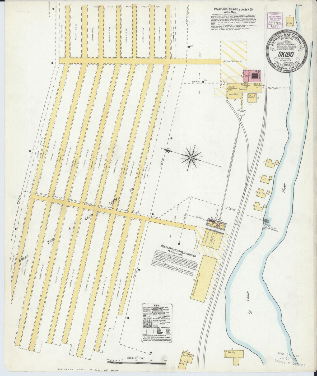 Sanborn Fire Insurance Map from Skibo, Saint Louis County, Minnesota (1904), Sheet #0001 - Historic Sanborn Fire Insurance Map Print, vintage old map wall art, antique decor, genealogy gift, Minnesota Minnesota map