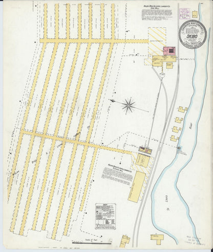Sanborn Fire Insurance Map from Skibo, Saint Louis County, Minnesota (1904), Sheet #0001 - Historic Sanborn Fire Insurance Map Print, vintage old map wall art, antique decor, genealogy gift, Minnesota Minnesota map