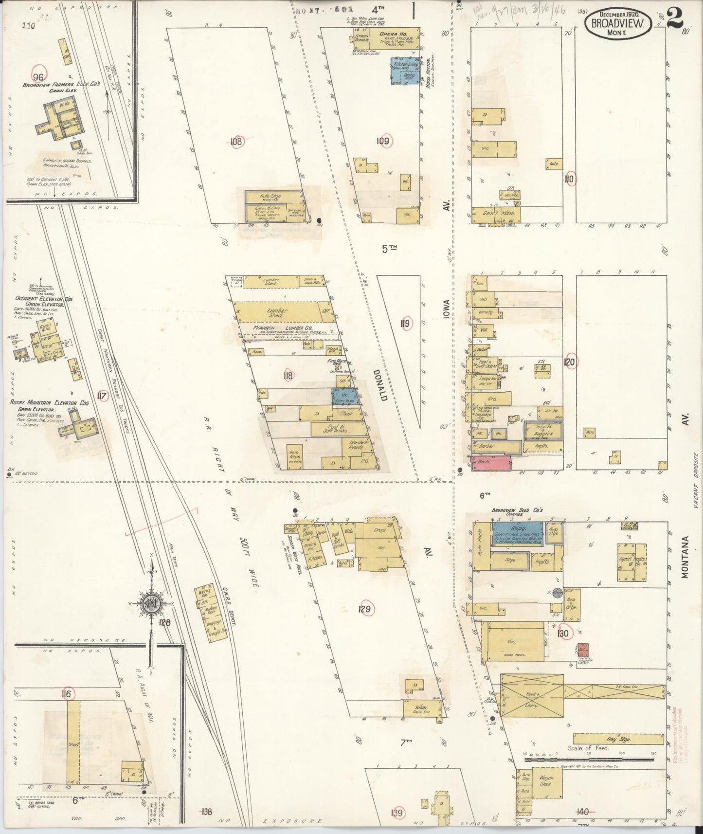 Sanborn Fire Insurance Map from Broadview, Yellowstone County, Montana (1927), Sheet #0002 - Complete Map Set gallery image, historic Sanborn map, vintage wall art, Montana Montana