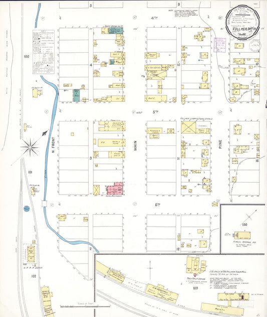 Sanborn Fire Insurance Map from Vollmer, Latab County, Idaho (1901), Sheet #0001 - Historic Sanborn Fire Insurance Map Print, vintage old map wall art, antique decor, genealogy gift, Idaho Idaho map