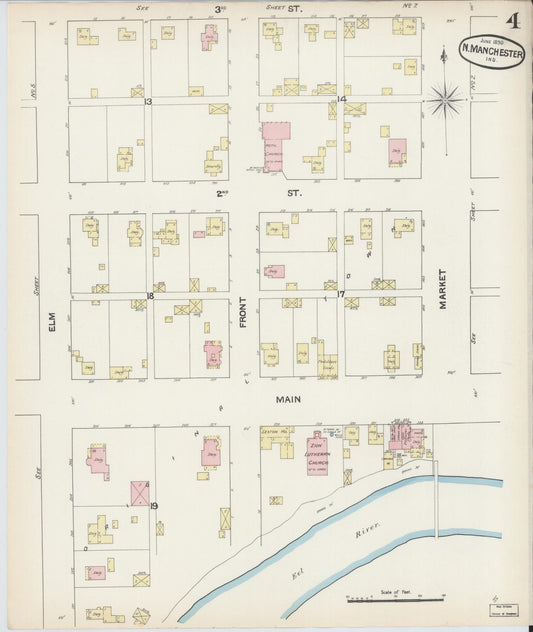 Sanborn Fire Insurance Map from North Manchester, Wabash County, Indiana. (1890), Sheet 4 – Historic Sanborn Fire Insurance Map Print