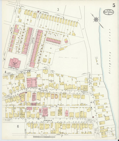 Sanborn Fire Insurance Map from Natrona, Allegheny County, Pennsylvania (1912), Sheet #0005 - Historic Sanborn Fire Insurance Map Print, vintage old map wall art, antique decor, genealogy gift, Pennsylvania Pennsylvania map