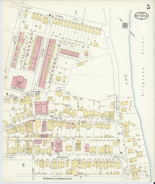Sanborn Fire Insurance Map from Natrona, Allegheny County, Pennsylvania (1912), Sheet #0005 - Historic Sanborn Fire Insurance Map Print, vintage old map wall art, antique decor, genealogy gift, Pennsylvania Pennsylvania map