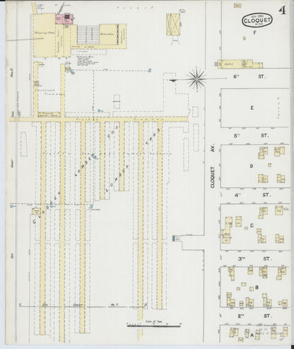 Sanborn Fire Insurance Map from Cloquet, Carlton County, Minnesota (1888), Sheet #0004 - Historic Sanborn Fire Insurance Map Print, vintage old map wall art, antique decor, genealogy gift, Minnesota Minnesota map