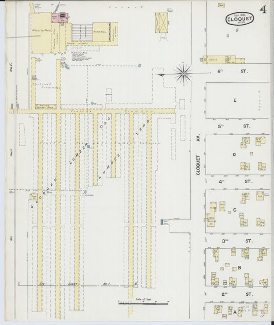 Sanborn Fire Insurance Map from Cloquet, Carlton County, Minnesota (1888), Sheet #0004 - Historic Sanborn Fire Insurance Map Print, vintage old map wall art, antique decor, genealogy gift, Minnesota Minnesota map