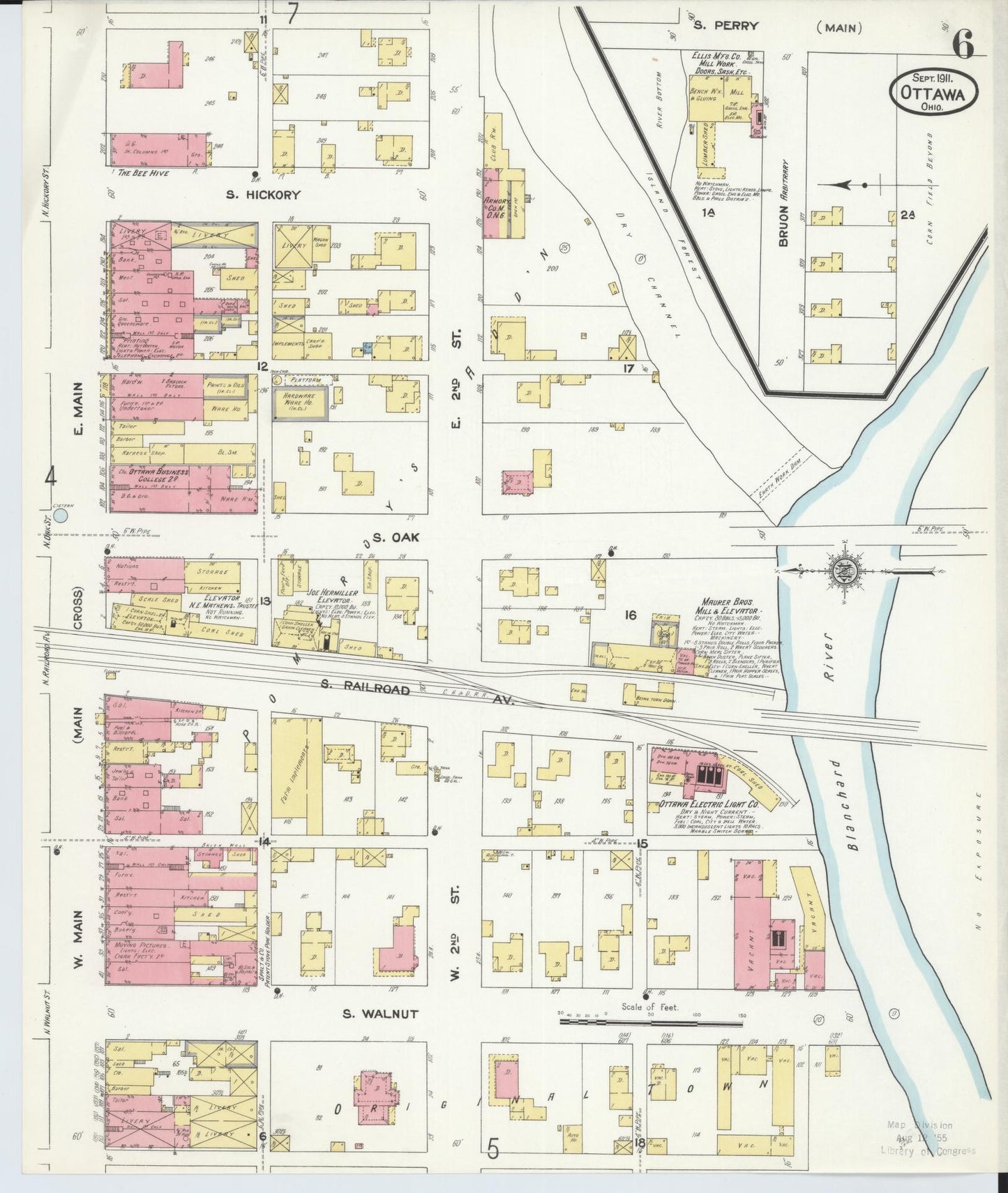 Sanborn Fire Insurance Map from Ottawa, Putnam County, Ohio (1911), Sheet #0006 - Complete Map Set gallery image, historic Sanborn map, vintage wall art, Ohio Ohio