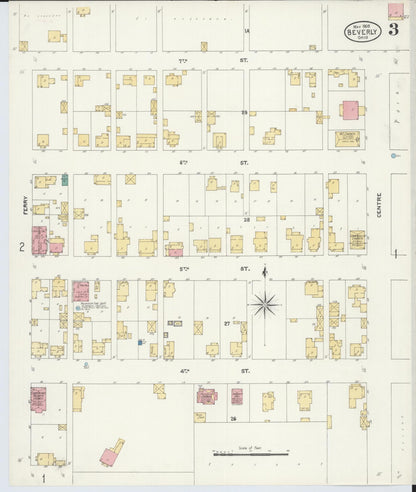 Sanborn Fire Insurance Map from Beverly, Washington County, Ohio (1905), Sheet #0003 - Historic Sanborn Fire Insurance Map Print, vintage old map wall art, antique decor, genealogy gift, Ohio Ohio map