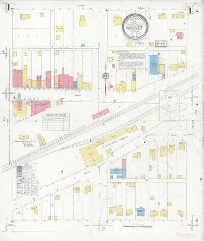 Sanborn Fire Insurance Map from Wyanet, Bureau County, Illinois (1932), Sheet #0001 - Historic Sanborn Fire Insurance Map Print, vintage old map wall art, antique decor, genealogy gift, Illinois Illinois map