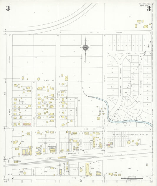 Sanborn Fire Insurance Map from Pasadena, Harris County, Texas (1940), Sheet #0003 - Historic Sanborn Fire Insurance Map Print, vintage old map wall art, antique decor, genealogy gift, Texas Texas map