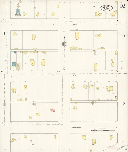 Sanborn Fire Insurance Map from Weiser, Washington County, Idaho (1914), Sheet #0012 - Historic Sanborn Fire Insurance Map Print, vintage old map wall art, antique decor, genealogy gift, Idaho Idaho map