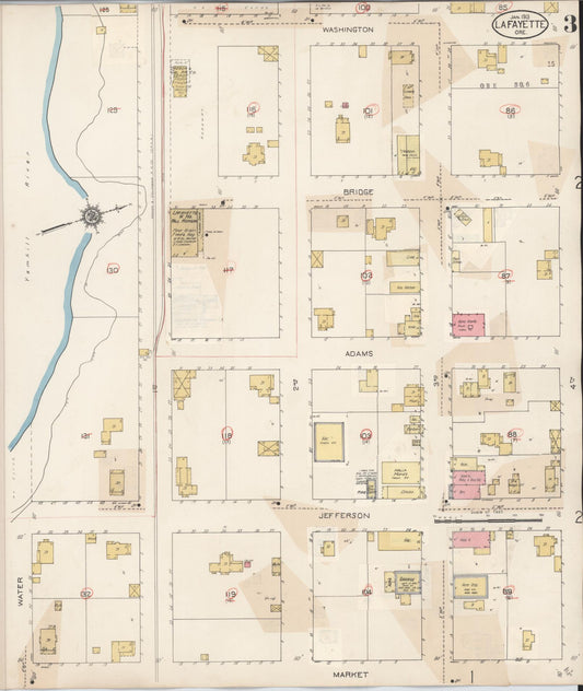 Sanborn Fire Insurance Map from Lafayette, Yamhill County, Oregon (1931), Sheet #0003 - Historic Sanborn Fire Insurance Map Print, vintage old map wall art, antique decor, genealogy gift, Oregon Oregon map