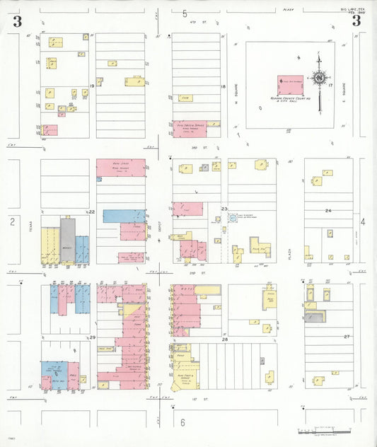 Sanborn Fire Insurance Map from Big Lake, Reagan County, Texas (1949), Sheet #0003 - Historic Sanborn Fire Insurance Map Print, vintage old map wall art, antique decor, genealogy gift, Texas Texas map