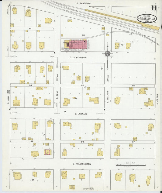 Sanborn Fire Insurance Map from Russellville, Pope County, Arkansas (1919), Sheet #0011 - Historic Sanborn Fire Insurance Map Print, vintage old map wall art, antique decor, genealogy gift, Arkansas Arkansas map