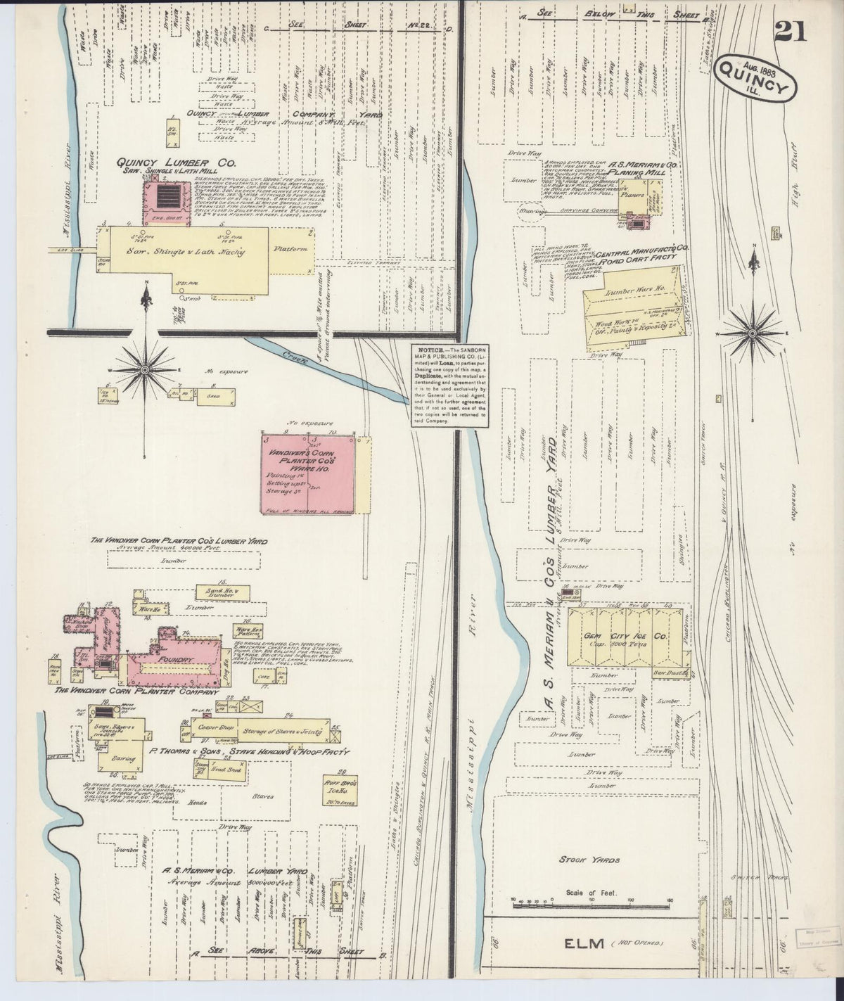 Sanborn Fire Insurance Map from Quincy, Adams County, Illinois (1883), Sheet #0021 - Complete Map Set gallery image, historic Sanborn map, vintage wall art, Illinois Illinois