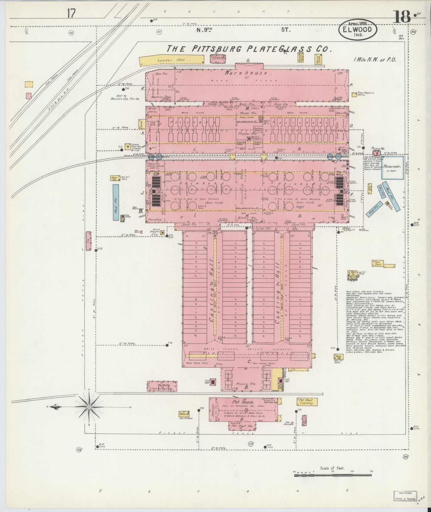 Sanborn Fire Insurance Map from Elwood, Madison County, Indiana (1899), Sheet #0018 - Complete Map Set gallery image, historic Sanborn map, vintage wall art, Indiana Indiana