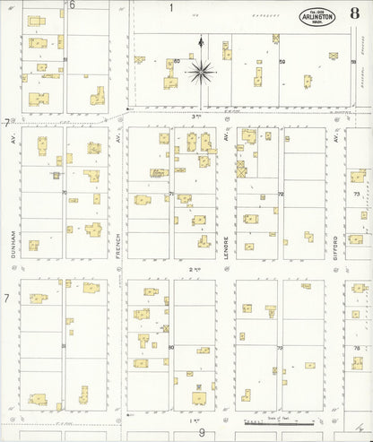 Sanborn Fire Insurance Map from Arlington, Snohomish County, Washington (1909), Sheet #0008 - Complete Map Set gallery image, historic Sanborn map, vintage wall art, Washington Washington