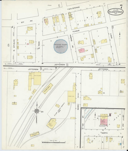 Sanborn Fire Insurance Map from Siloam Springs, Benton County, Arkansas (1914), Sheet #0007 - Complete Map Set gallery image, historic Sanborn map, vintage wall art, Arkansas Arkansas