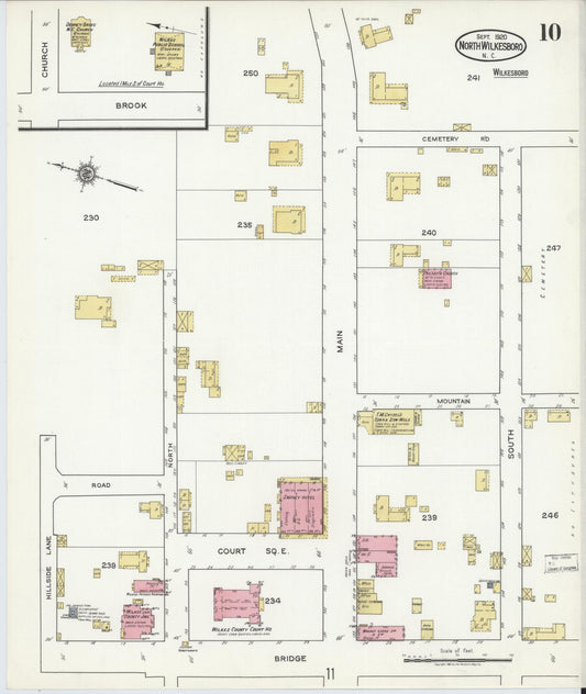 Sanborn Fire Insurance Map from North Wilkesboro, Wilkes County, North Carolina (1920), Sheet #0010 - Historic Sanborn Fire Insurance Map Print, vintage old map wall art, antique decor, genealogy gift, North Carolina North Carolina map