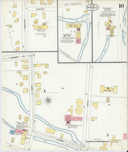 Sanborn Fire Insurance Map from Rockville, Tolland County, Connecticut (1903), Sheet #0010 - Complete Map Set gallery image, historic Sanborn map, vintage wall art, Connecticut Connecticut