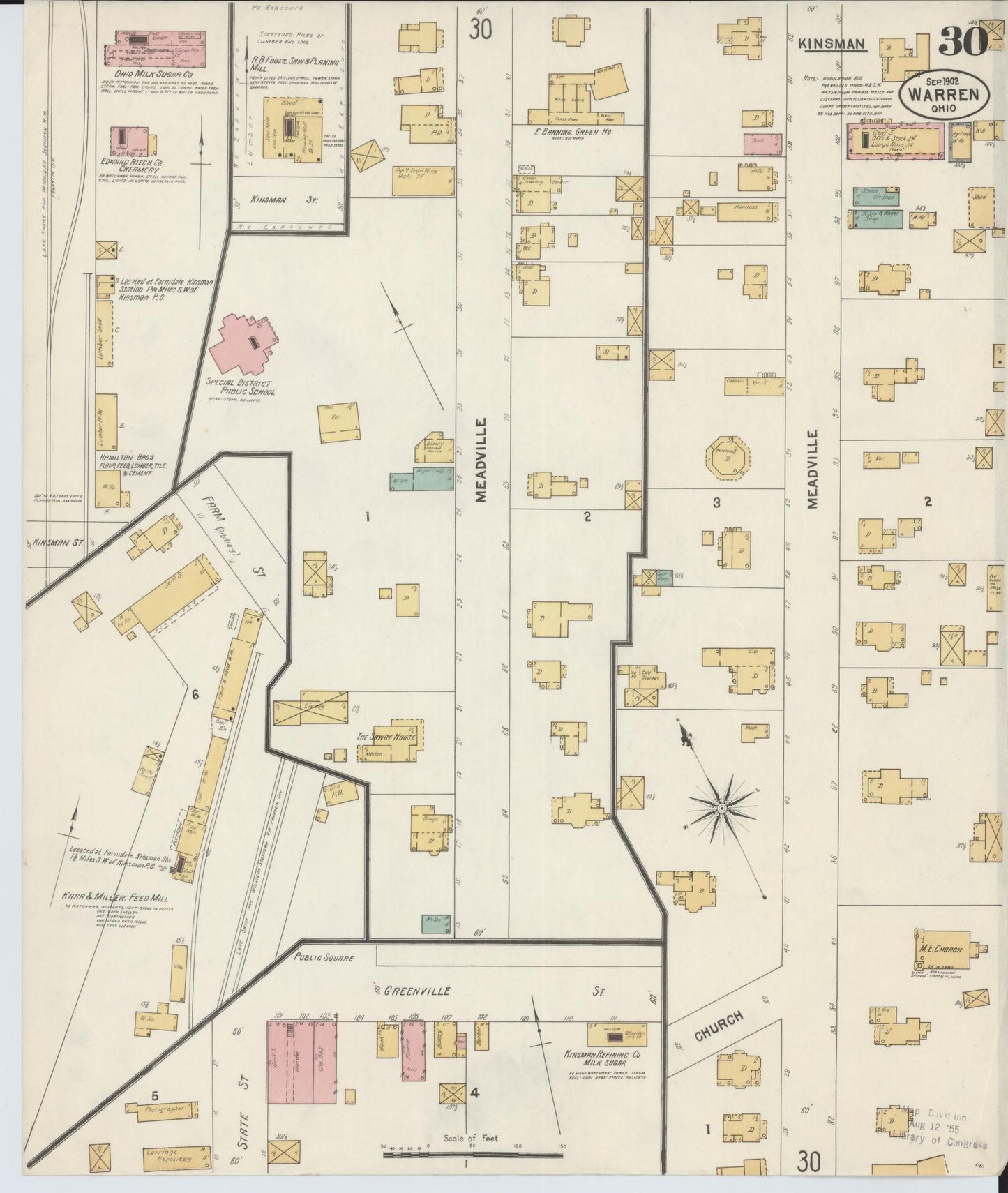 Sanborn Fire Insurance Map from Warren, Trumbull County, Ohio (1902), Sheet #0030 - Complete Map Set gallery image, historic Sanborn map, vintage wall art, Ohio Ohio