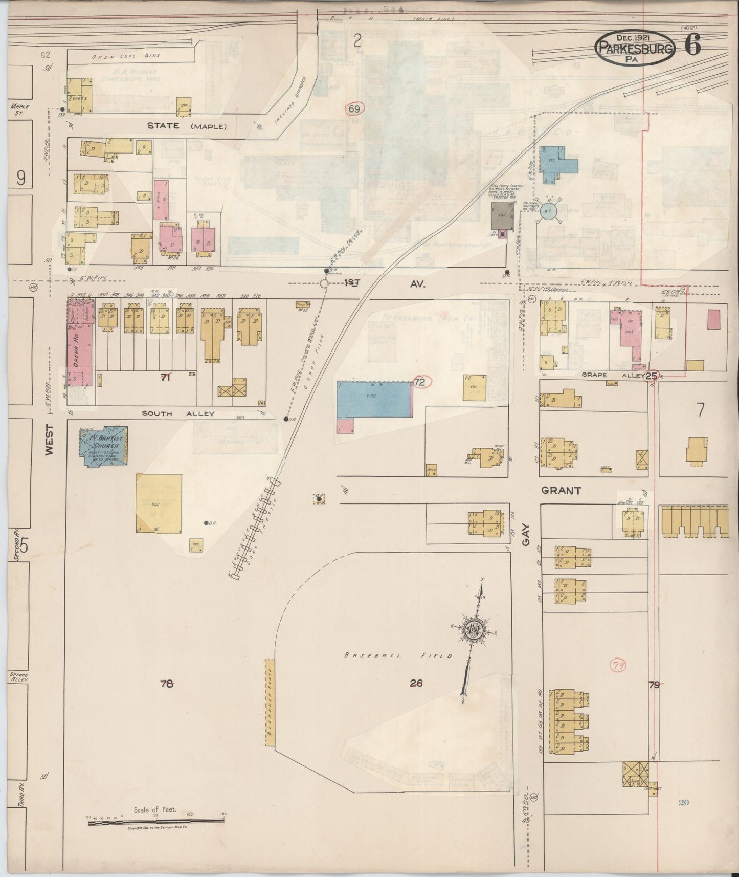 Sanborn Fire Insurance Map from Parkesburg, Chester County, Pennsylvania (1934), Sheet #0006 - Complete Map Set gallery image, historic Sanborn map, vintage wall art, Pennsylvania Pennsylvania