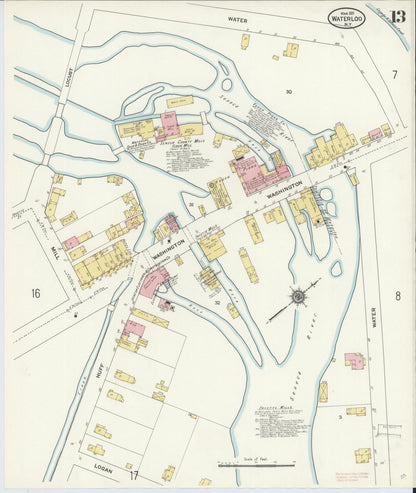 Sanborn Fire Insurance Map from Waterloo, Seneca County, New York (1911), Sheet #0013 - Complete Map Set gallery image, historic Sanborn map, vintage wall art, New York New York