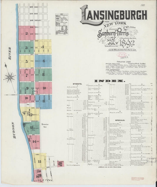 Sanborn Fire Insurance Map from Lansingburg, Rensselaer County, New York. (1892) – Historic Sanborn Fire Insurance Map Print