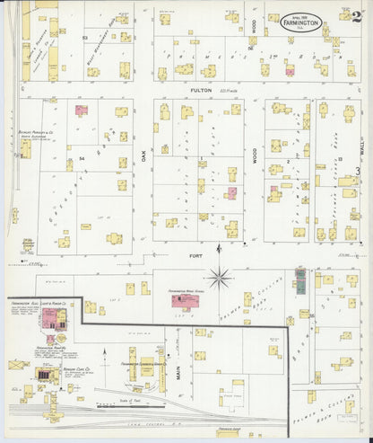 Sanborn Fire Insurance Map from Farmington, Fulton County, Illinois (1909), Sheet #0002 - Complete Map Set gallery image, historic Sanborn map, vintage wall art, Illinois Illinois
