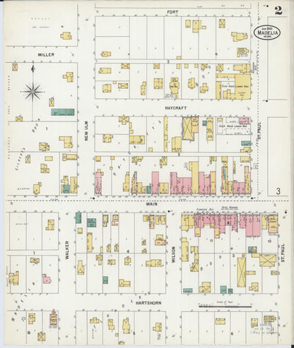 Sanborn Fire Insurance Map from Madelia, Watonwan County, Minnesota (1900), Sheet #0002 - Complete Map Set gallery image, historic Sanborn map, vintage wall art, Minnesota Minnesota