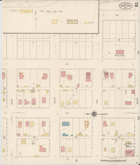 Sanborn Fire Insurance Map from Wheatland, Platte County, Wyoming (1918), Sheet #0002 - Historic Sanborn Fire Insurance Map Print, vintage old map wall art, antique decor, genealogy gift, Wyoming Wyoming map