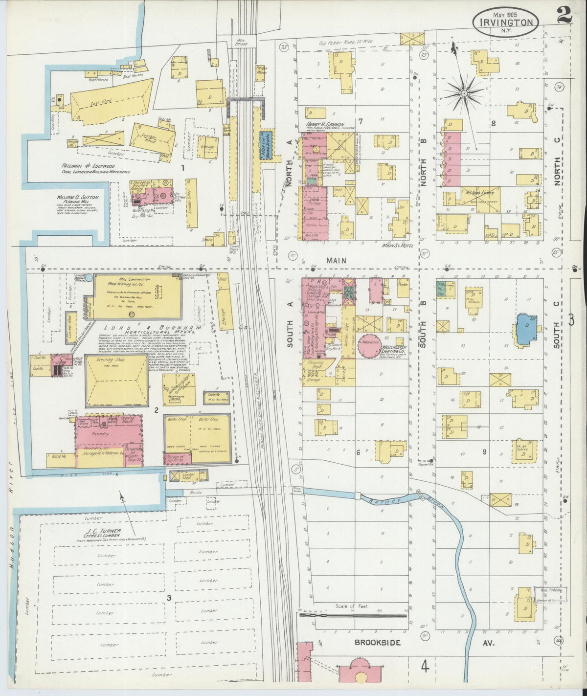 Sanborn Fire Insurance Map from Irvington, Westchester County, New York (1905), Sheet #0002 - Complete Map Set gallery image, historic Sanborn map, vintage wall art, New York New York