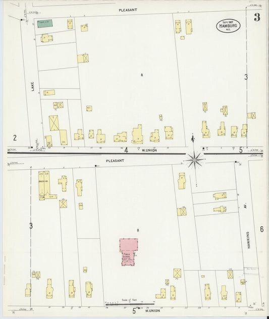 Sanborn Fire Insurance Map from Hamburg, Erie County, New York (1907), Sheet #0003 - Historic Sanborn Fire Insurance Map Print, vintage old map wall art, antique decor, genealogy gift, New York New York map