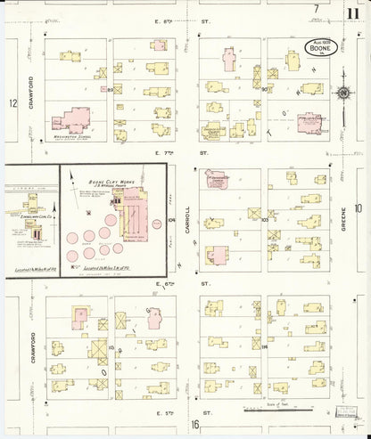 Sanborn Fire Insurance Map from Boone, Boone County, Iowa (1909), Sheet #0011 - Historic Sanborn Fire Insurance Map Print
