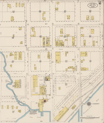 Sanborn Fire Insurance Map from Bay City, Tillamook County, Oregon (1921), Sheet #0002 - Complete Map Set gallery image, historic Sanborn map, vintage wall art, Oregon Oregon