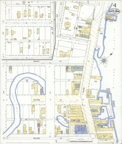 Sanborn Fire Insurance Map from South Bend, Pacific County, Washington (1909), Sheet #0004 - Complete Map Set gallery image, historic Sanborn map, vintage wall art, Washington Washington